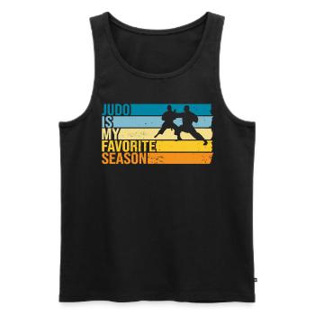 Le judo est ma saison préférée - Débardeur bio Premium Homme - noir - Devant - Michal (187cm)