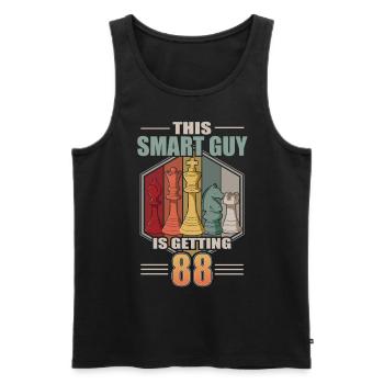 Smart Guy Is Getting 88 Retro Schach 88 Geburtstag - Männer Premium Bio Tank Top - Schwarz - Vorne - Michal (187cm)