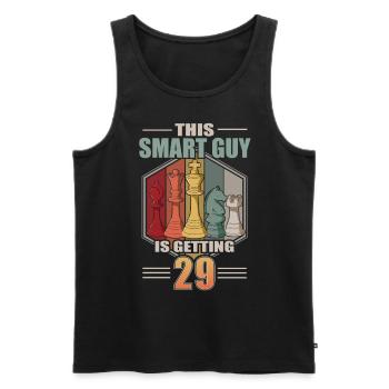 Smart Guy Is Getting 29 Retro Schach 29 Geburtstag - Männer Premium Bio Tank Top - Schwarz - Vorne - Michal (187cm)