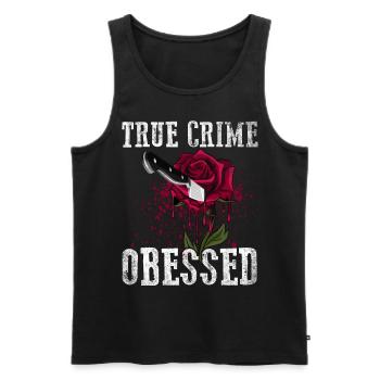 True Crime Obsessed - Männer Premium Bio Tank Top - Schwarz - Vorne - AI Model Male 178 light (178cm)