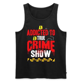 True Crime Obsessed - Männer Premium Bio Tank Top - Schwarz - Vorne - AI Model Male 178 light (178cm)