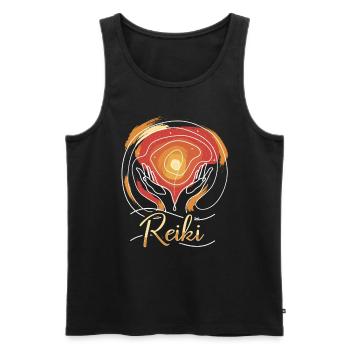 Energie Chakra Holistique Healing Mains Reiki - Débardeur bio Premium Homme - noir - Devant - Michal (187cm)