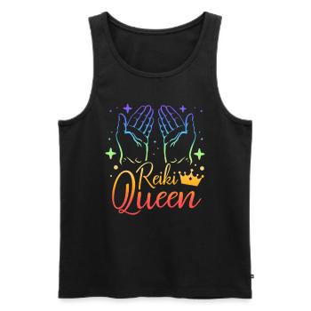 Chakra Holistique Healing Mains Reiki Queen - Débardeur bio Premium Homme - noir - Devant - Michal (187cm)