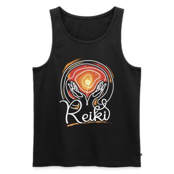 Energie Chakra Holistique Healing Mains Reiki - Débardeur bio Premium Homme - noir - Devant - Michal (187cm)