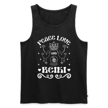 Healing Hands Peace Love and Reiki - Men's Premium Organic Tank Top - black - Front - Michal (187cm)