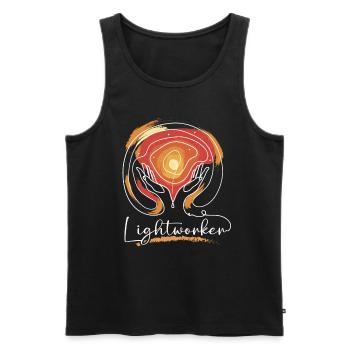 Ganzheitliche Heilung Hände Lightworker Reiki - Männer Premium Bio Tank Top - Schwarz - Vorne - AI Model Male 178 light (178cm)