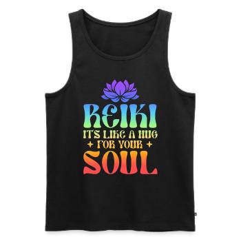 Energie Chakra Holistique Healing Mains Reiki - Débardeur bio Premium Homme - noir - Devant - Michal (187cm)