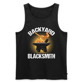 Backyard Blacksmith Anvil Blacksmith - Men's Premium Organic Tank Top - black - Front - Michal (187cm)