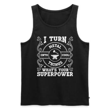 I Turn Metal Into Cool Things Anvil Smith - Men's Premium Organic Tank Top - black - Front - AI Model Male 178 light (178cm)