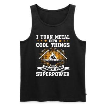 I Turn Metal Into Cool Things Anvil Smith - Men's Premium Organic Tank Top - black - Front - AI Model Male 178 light (178cm)