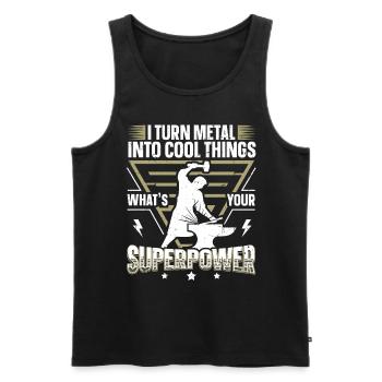 I Turn Metal Into Cool Things Anvil Blacksmith - Men's Premium Organic Tank Top - black - Front - AI Model Male 178 light (178cm)