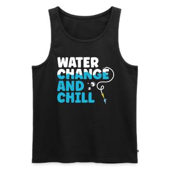 Water Change and Chill Aquatic Gift - Men's Premium Organic Tank Top - black - Front - Michal (187cm)