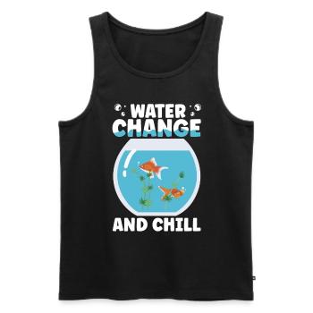 Water Change and Chill Aquatic Gift - Men's Premium Organic Tank Top - black - Front - Michal (187cm)
