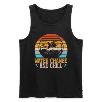 Water Change and Chill Aquatic Gift - Men's Premium Organic Tank Top - black - Front - Michal (187cm)