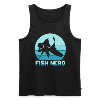 Funny Aquatic Fish Nerd - Men's Premium Organic Tank Top - black - Front - Michal (187cm)