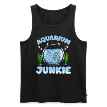 Funny Aquarium Aquarium Junkie - Men's Premium Organic Tank Top - black - Front - Michal (187cm)
