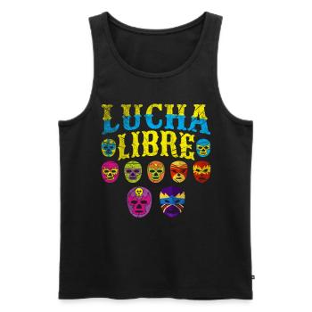 Luchador Masks Lucha Libre - Men's Premium Organic Tank Top - black - Front - AI Model Male 178 light (178cm)