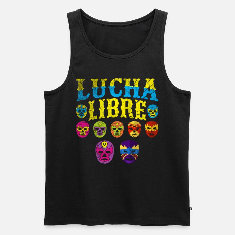 Luchador Masks Lucha Libre - Männer Premium Bio Tank Top - Schwarz