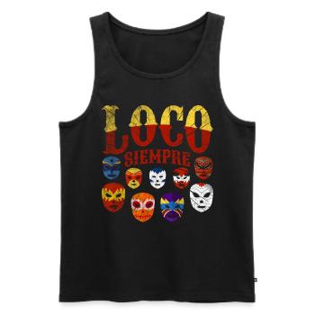 Luchador Masks Loco Siempre - Männer Premium Bio Tank Top - Schwarz - Vorne - AI Model Male 178 light (178cm)