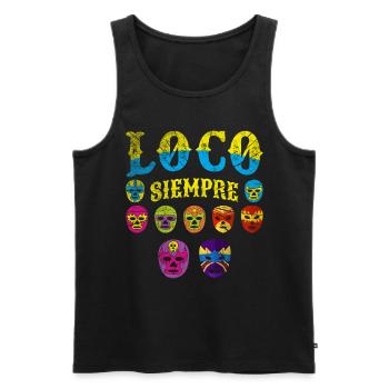 Luchador Masks Loco Siempre - Männer Premium Bio Tank Top - Schwarz - Vorne - AI Model Male 178 light (178cm)