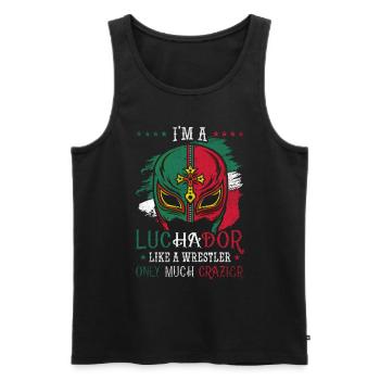 Je suis un Luchador comme un lutteur fou Lucha Libre - Débardeur bio Premium Homme - noir - Devant - AI Model Male 178 light (178cm)