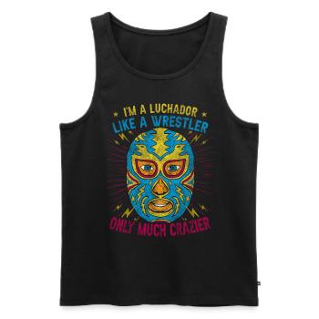 Je suis un Luchador comme un lutteur fou Lucha Libre - Débardeur bio Premium Homme - noir - Devant - AI Model Male 178 light (178cm)