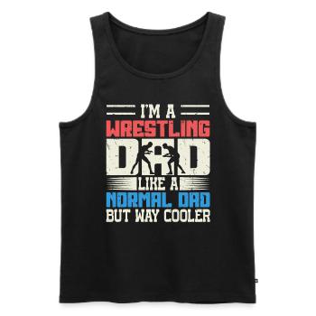 Dans A Wrestling Dad for Wrestlers on Father’s Day - Débardeur bio Premium Homme - noir - Devant - AI Model Male 178 light (178cm)