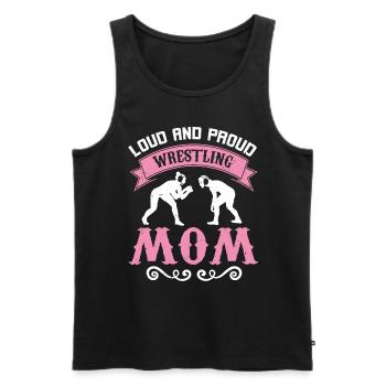 Lutteuse Mama Loud & Proud Wrestling Mom - Débardeur bio Premium Homme - noir - Devant - AI Model Male 178 light (178cm)