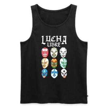 Luchador Masks Lucha Libre - Men's Premium Organic Tank Top - black - Front - AI Model Male 178 light (178cm)