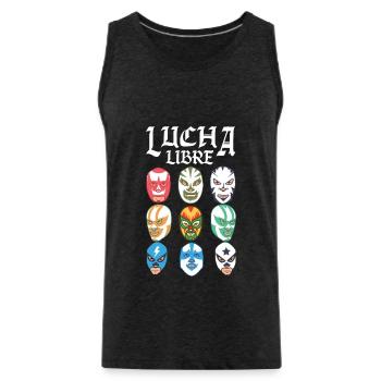 Luchador Masques Lucha Libre - Débardeur bio Premium Homme - charbon - Devant - Alexander (188cm)