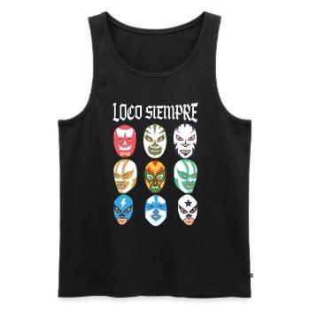 Luchador Masks Loco Siempre - Männer Premium Bio Tank Top - Schwarz - Vorne - AI Model Male 178 light (178cm)