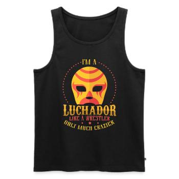 Je suis un Luchador comme un lutteur fou Lucha Libre - Débardeur bio Premium Homme - noir - Devant - AI Model Male 178 light (178cm)