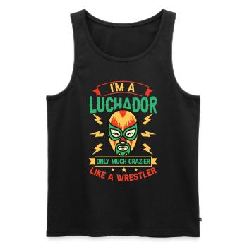 Je suis un Luchador comme un lutteur fou Lucha Libre - Débardeur bio Premium Homme - noir - Devant - AI Model Male 178 light (178cm)