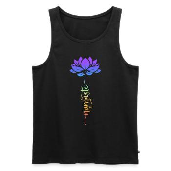 Namaste Lotus Flower Meditation Yoga - Männer Premium Bio Tank Top - Schwarz - Vorne - Michal (187cm)