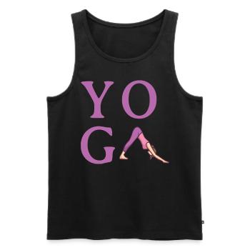 Simple Minimalistic Yoga - Männer Premium Bio Tank Top - Schwarz - Vorne - Michal (187cm)