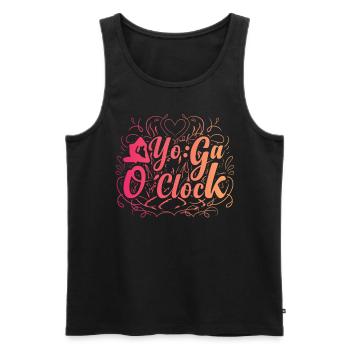 YO:GA O'Clock Yoga - Männer Premium Bio Tank Top - Schwarz - Vorne - Michal (187cm)
