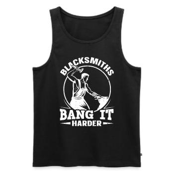 Blacksmiths Bang It forgeron drôle - Débardeur bio Premium Homme - noir - Devant - Michal (187cm)