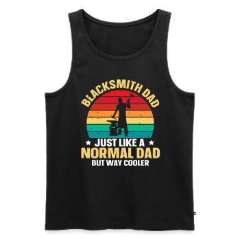 Blacksmith Dad Like A Normal Dad But Way Cooler - Männer Premium Bio Tank Top - Schwarz - Vorne - Michal (187cm)