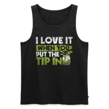 I Love It When You Put The Tip In Lustig Barkeeper - Männer Premium Bio Tank Top - Schwarz - Vorne - Michal (187cm)