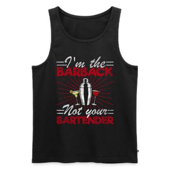 Au Barback, pas votre barman - Débardeur bio Premium Homme - noir - Devant - Michal (187cm)