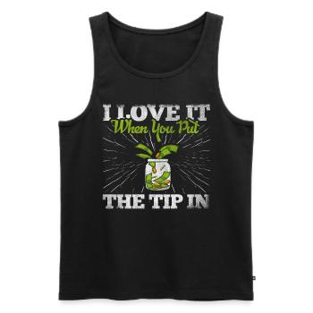 I Love It When You Put The Tip In Lustig Barkeeper - Männer Premium Bio Tank Top - Schwarz - Vorne - Michal (187cm)