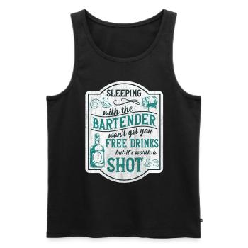Dormir avec un barman Lustiges Bartender - Débardeur bio Premium Homme - noir - Devant - Michal (187cm)