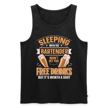 Dormir avec un barman Lustiges Bartender - Débardeur bio Premium Homme - noir - Devant - Michal (187cm)