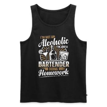 Just A Bartender Doing Homework Lustiges Bartender - Männer Premium Bio Tank Top - Schwarz - Vorne - Michal (187cm)