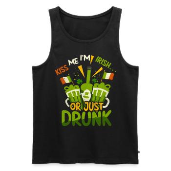 Kiss Me Im Irish Or Just Drunk St Patricks Day - Männer Premium Bio Tank Top - Schwarz - Vorne - AI Model Male 178 light (178cm)