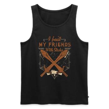 I Beat My Friends With Sticks RPG LARP - Men's Premium Organic Tank Top - black - Front - Michal (187cm)