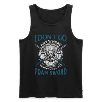 I Dont Go Anywhere Without My Foam Sword - Männer Premium Bio Tank Top - Schwarz - Vorne - AI Model Male 178 light (178cm)