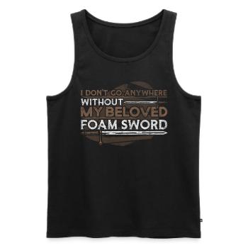 I Dont Go Anywhere Without My Foam Sword - Männer Premium Bio Tank Top - Schwarz - Vorne - AI Model Male 178 light (178cm)