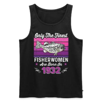 Fisherwomen Born 1932 for angler 91st birthday - Men's Premium Organic Tank Top - black - Front - Michal (187cm)