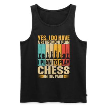 Retirement Plan Play Chess In The Park Schach - Men's Premium Organic Tank Top - black - Front - Michal (187cm)
